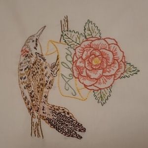 Vintage Hand Stitched Alabama State Bird & Flower